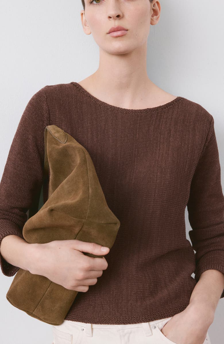 MANGO Relaxed Fit Sweater, Alternate, color, Chocolate