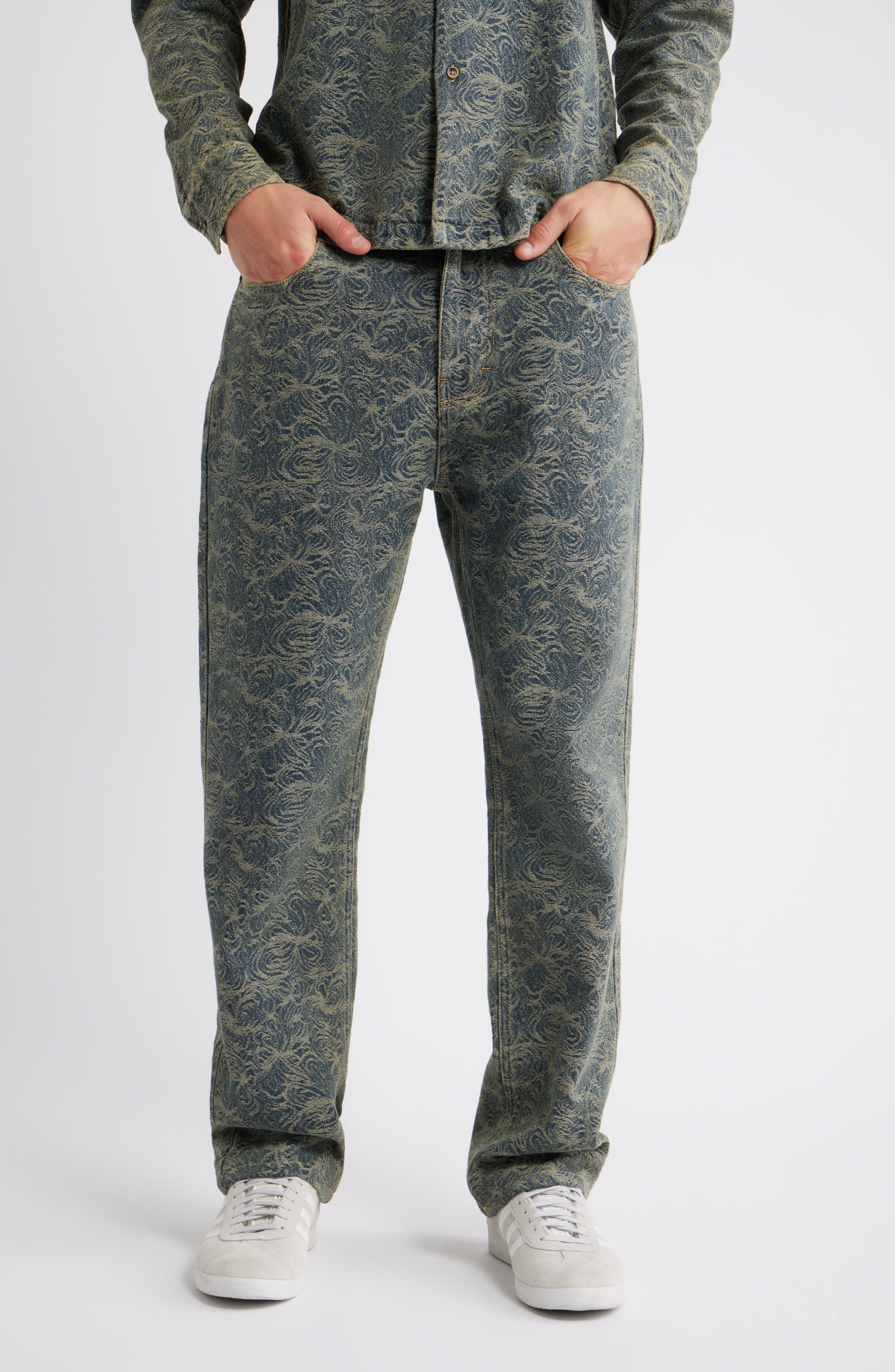 Maze Cotton Blend Straight Pants