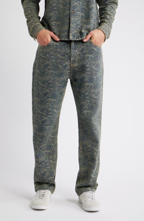 Maze Cotton Blend Straight Pants