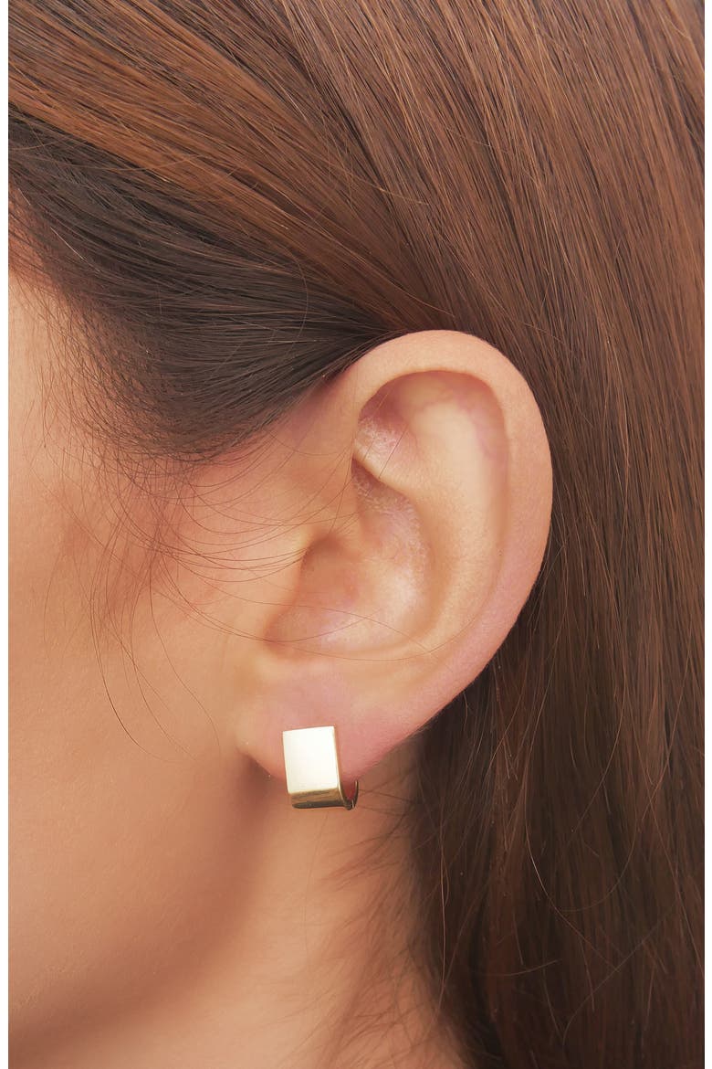 Wide Flat Huggie Hoop Earrings (Nordstrom Exclusive), Alternate, color, YELLOW GOLD