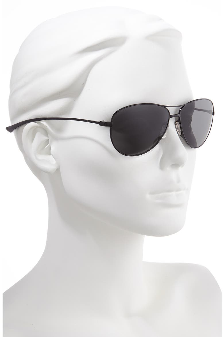 'Langley' 60mm Aviator Sunglasses, Alternate, color, BLACK/ BLACK