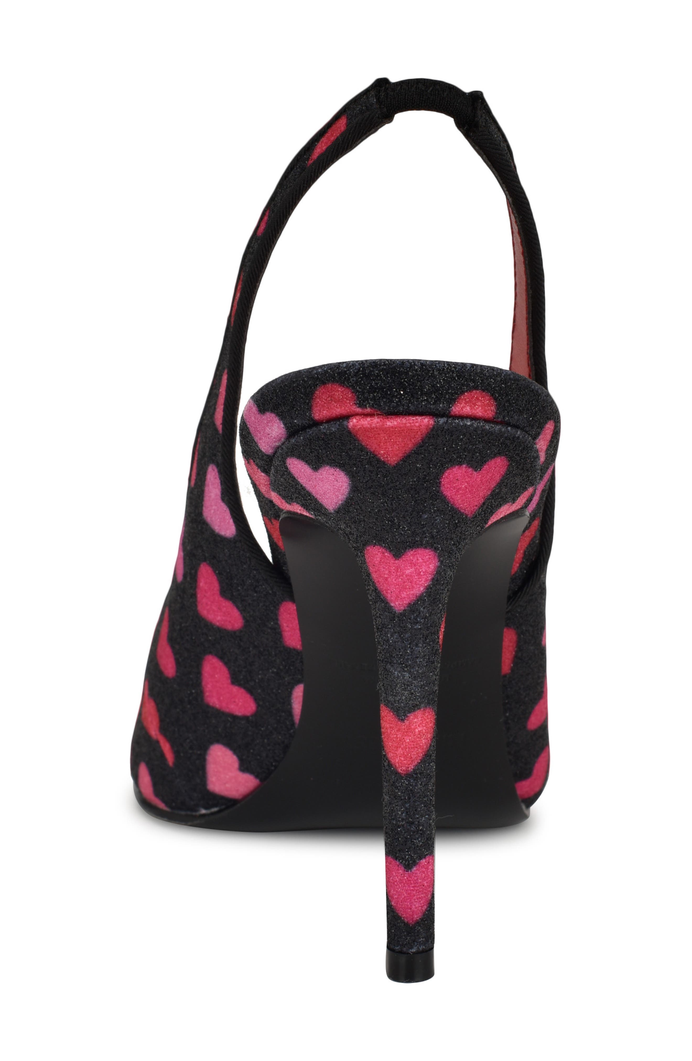 Nine West Feather Slingback Pump, Alternate, color, Black