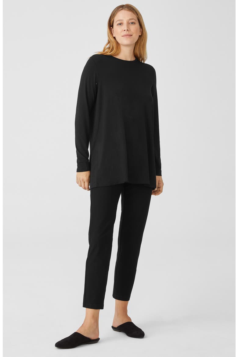 High Waist Slim Ankle Pants, Alternate, color, BLACK