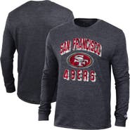 Champion Men's Champion Heather Black San Francisco 49ers Ultimate Tri-Blend Long Sleeve T-Shirt