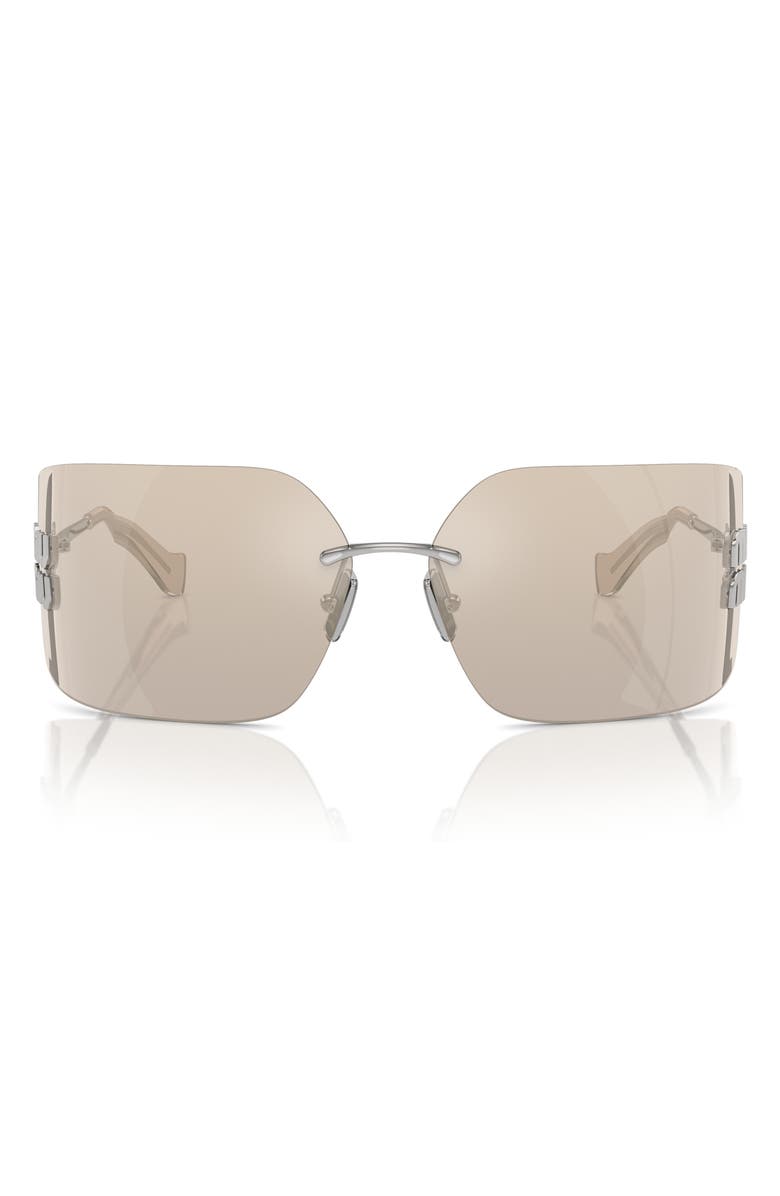 Miu Miu 80mm Oversize Irregular Sunglasses, Alternate, color, Silver