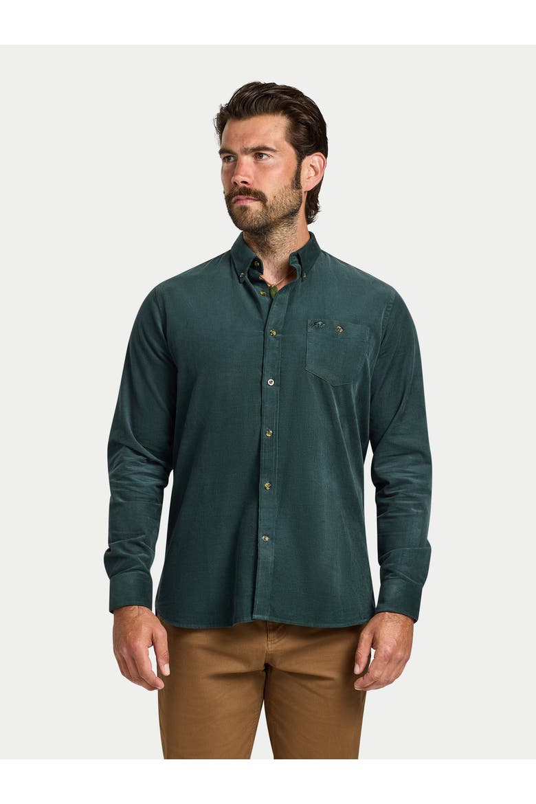 Long Sleeve Soft Needle Corduroy Shirt, Main, color, Forest