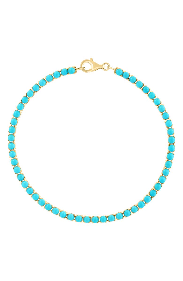 EFFY 14K Yellow Gold Turquoise Tennis Bracelet, Alternate, color, Blue