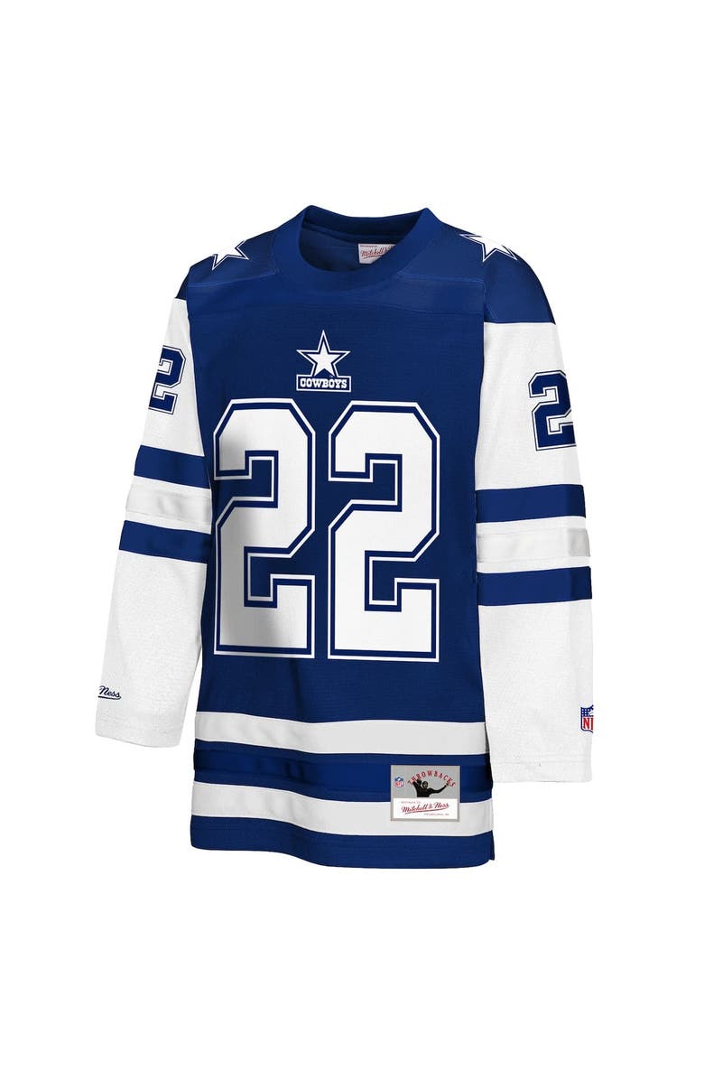 Mitchell & Ness Youth Mitchell & Ness Emmitt Smith Navy Dallas Cowboys Hockey Fashion Jersey, Alternate, color, Navy