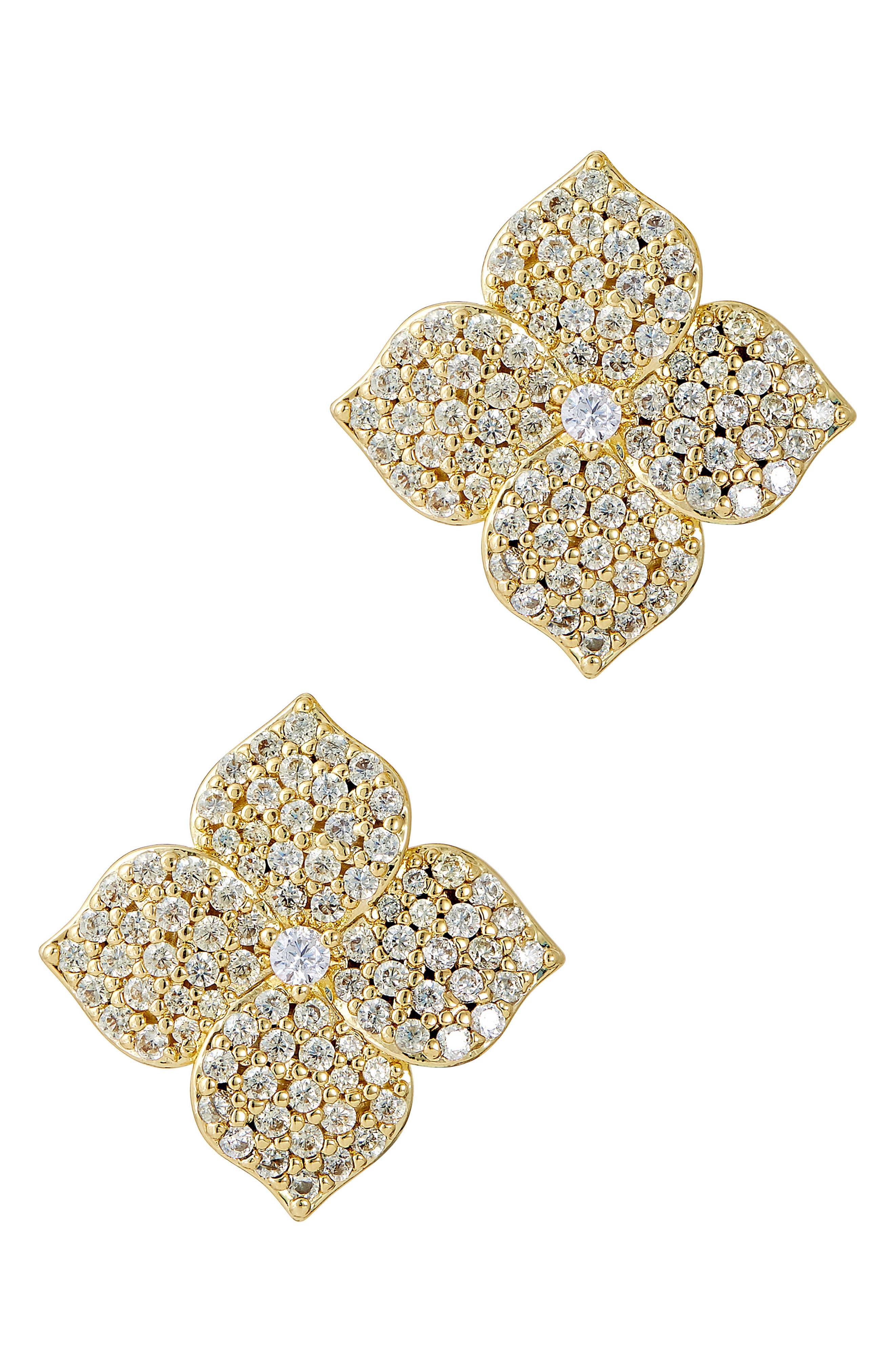 SAVVY CIE JEWELS Canary Floral Stud Earrings