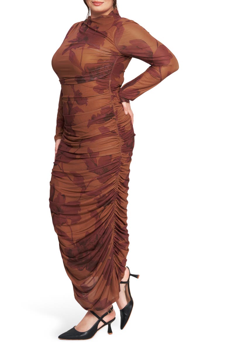 FLYING TOMATO Long Sleeve Bodycon Dress, Alternate, color, Sienna