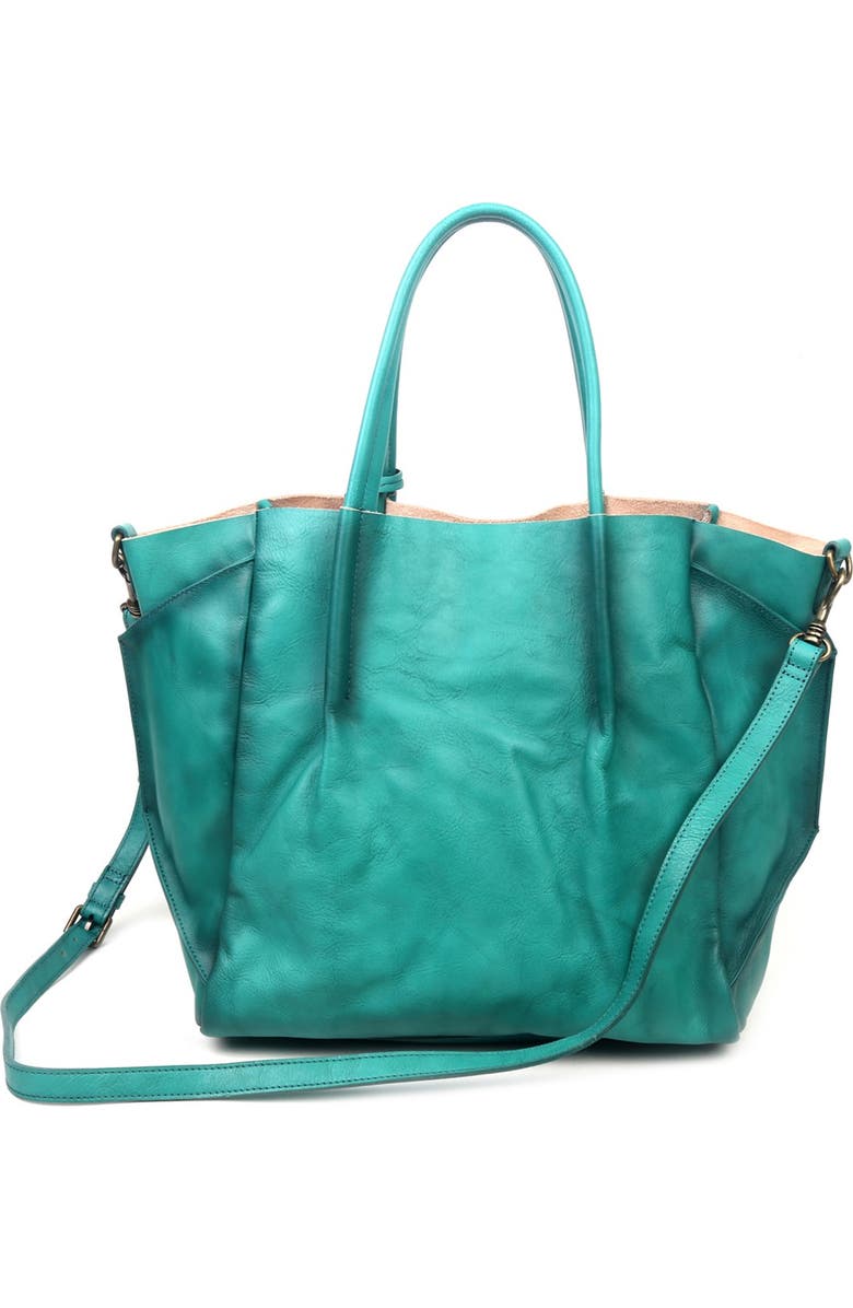OLD TREND Sprout Land Leather Tote Bag, Alternate, color, Aqua Ombre
