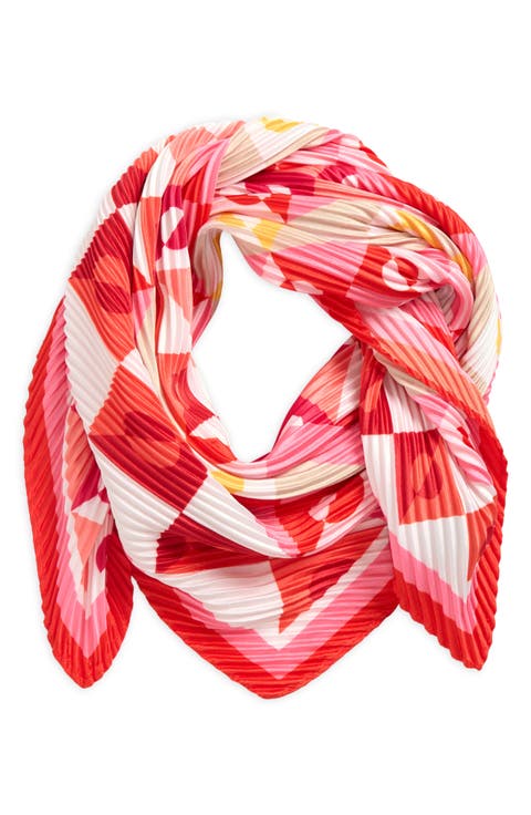 Mosaic Geo Pleated Diamond Scarf