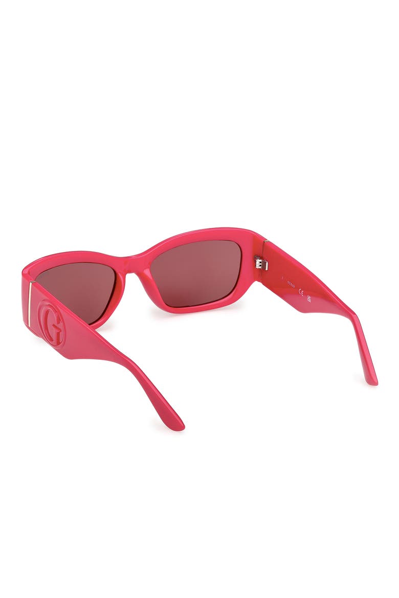 Rectangular Sunglasses, Alternate, color, SHINY PINK / BORDEAUX