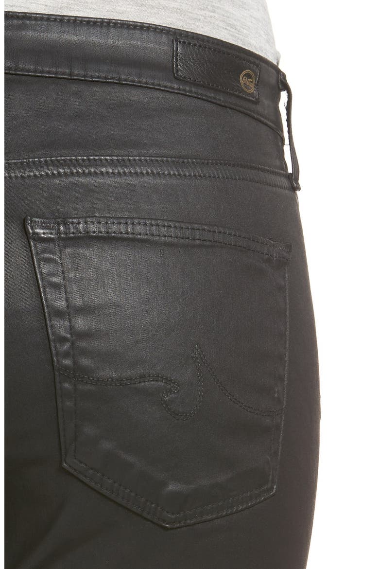 Jodi Sateen Crop Flare Jeans, Alternate, color, LEATHERETTE SUPER BLACK