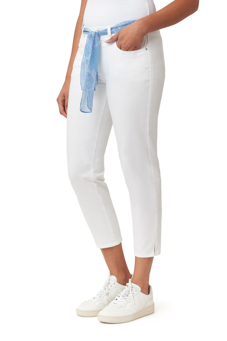 Belted Skinny Crop Jeans, Alternate, color, WINDERMERE WHITE FLORAL