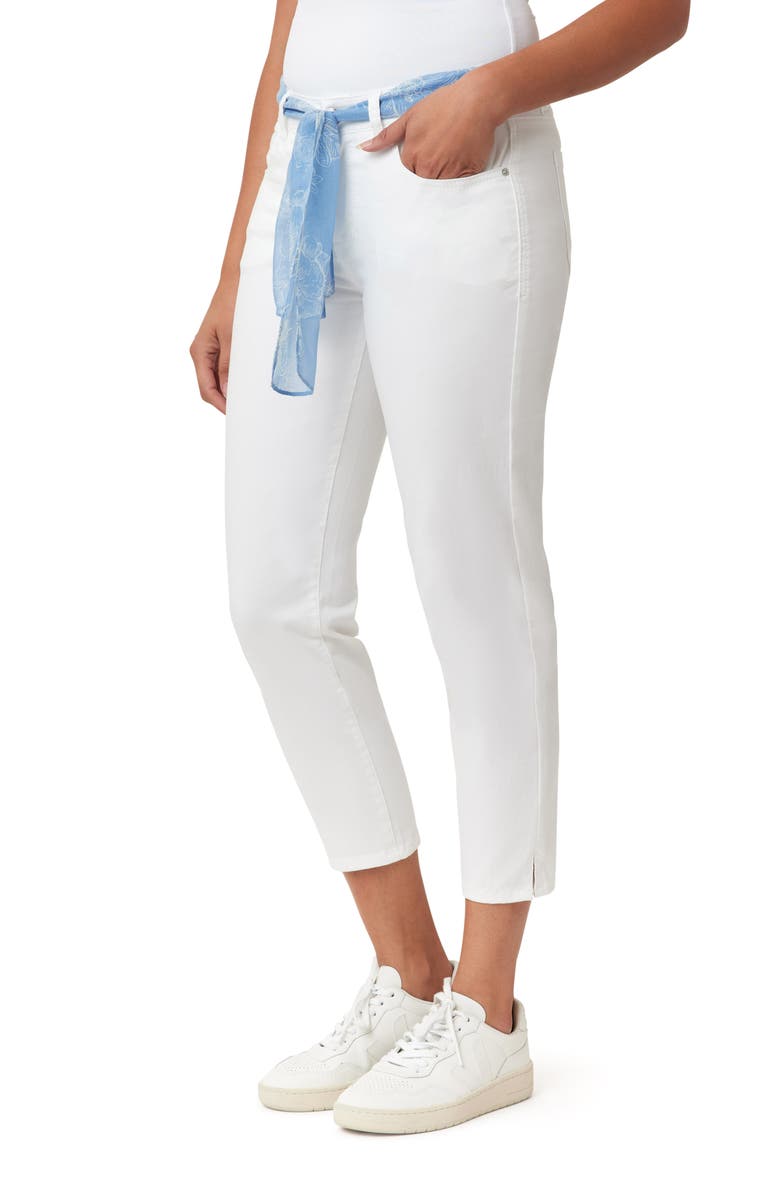 Kensie Belted Skinny Crop Jeans, Alternate, color, Windermere White Floral