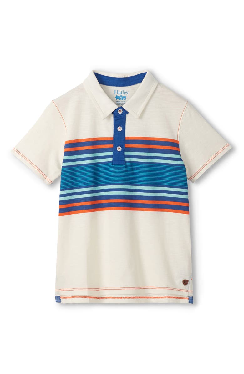Hatley Kids' Colorblock Stripe Polo, Main, color, Cami Lace