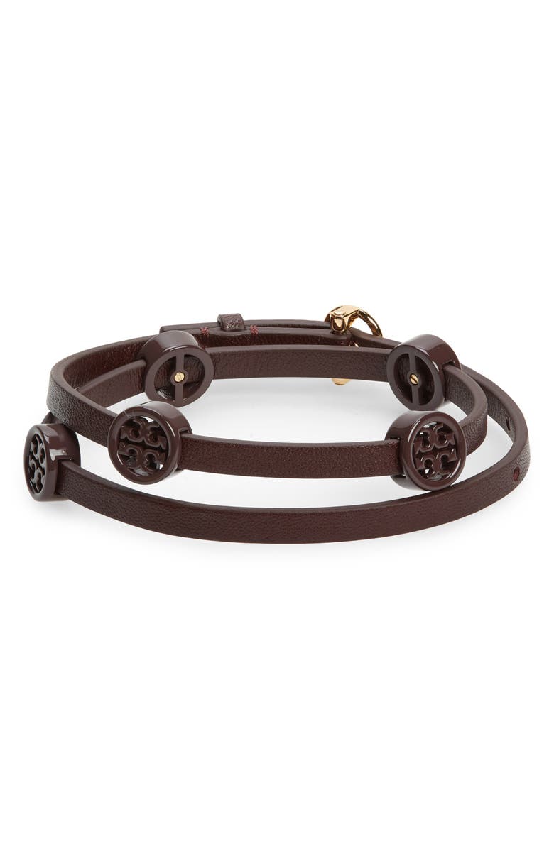 Tory Burch Miller Wrap Leather Bracelet, Main, color, 