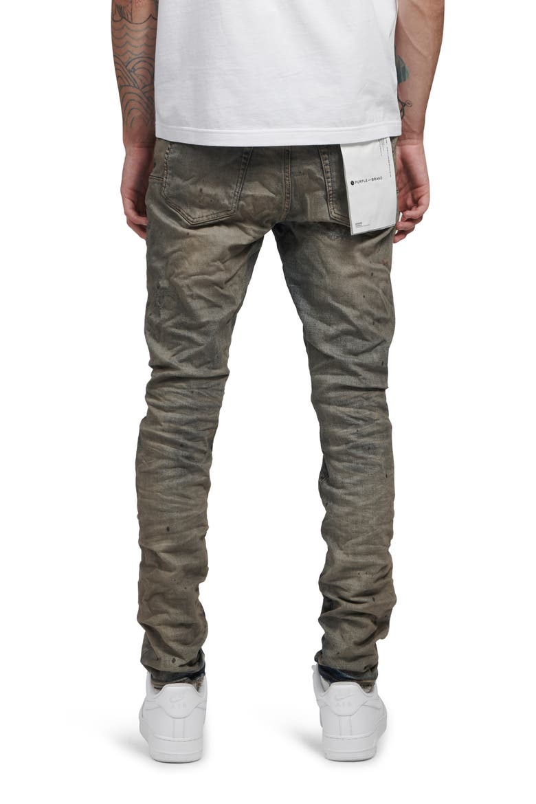 PURPLE Skinny Fit Jeans, Alternate, color, INDIGO OIL REPAIR