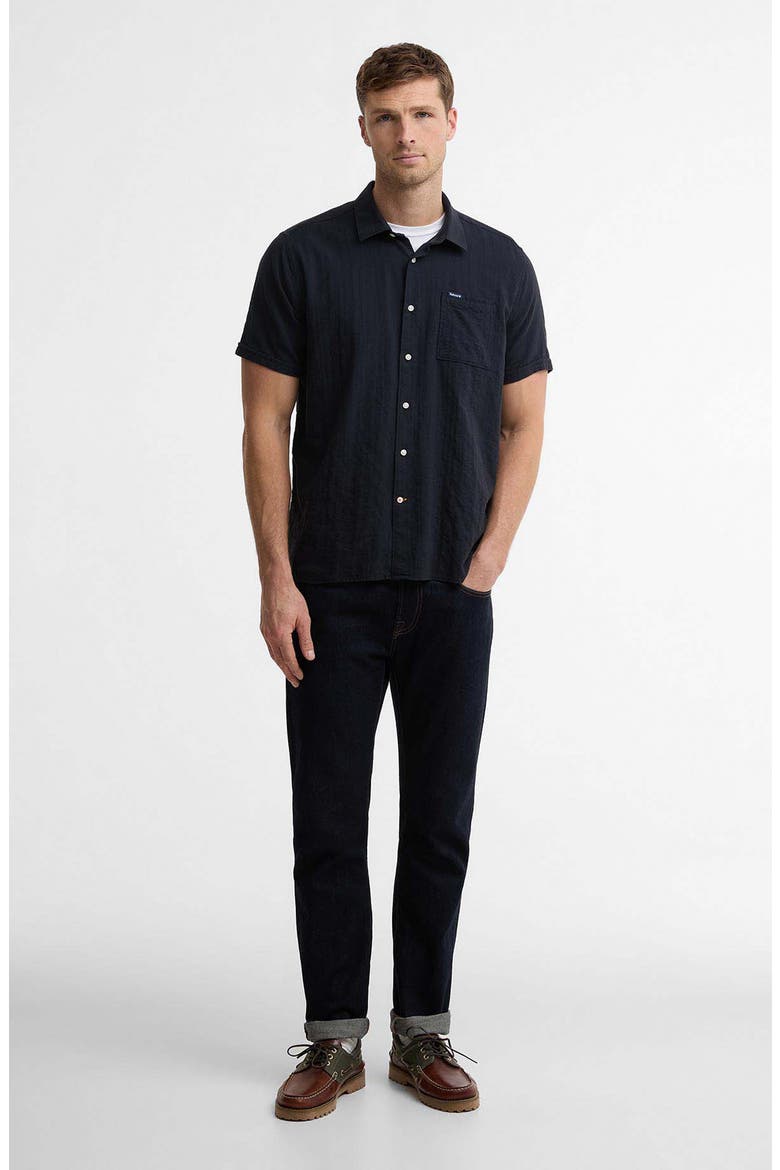 Kingswood Short Sleeve Cotton Ripstop Button-Up Shirt, Alternate, color, DARK NAVY