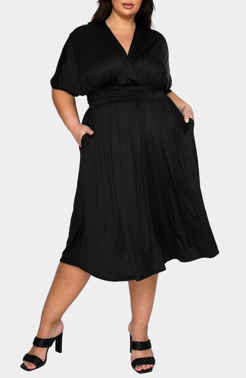 Cyra Empire Waist Midi Dress (Plus)
