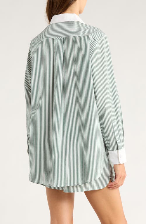 Lunya Airy Cotton & Silk Curve Hem Short Pajamas In Green