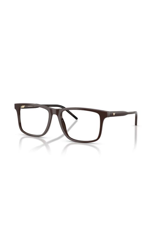 Emporio Armani 55mm Square Optical Glasses In Black