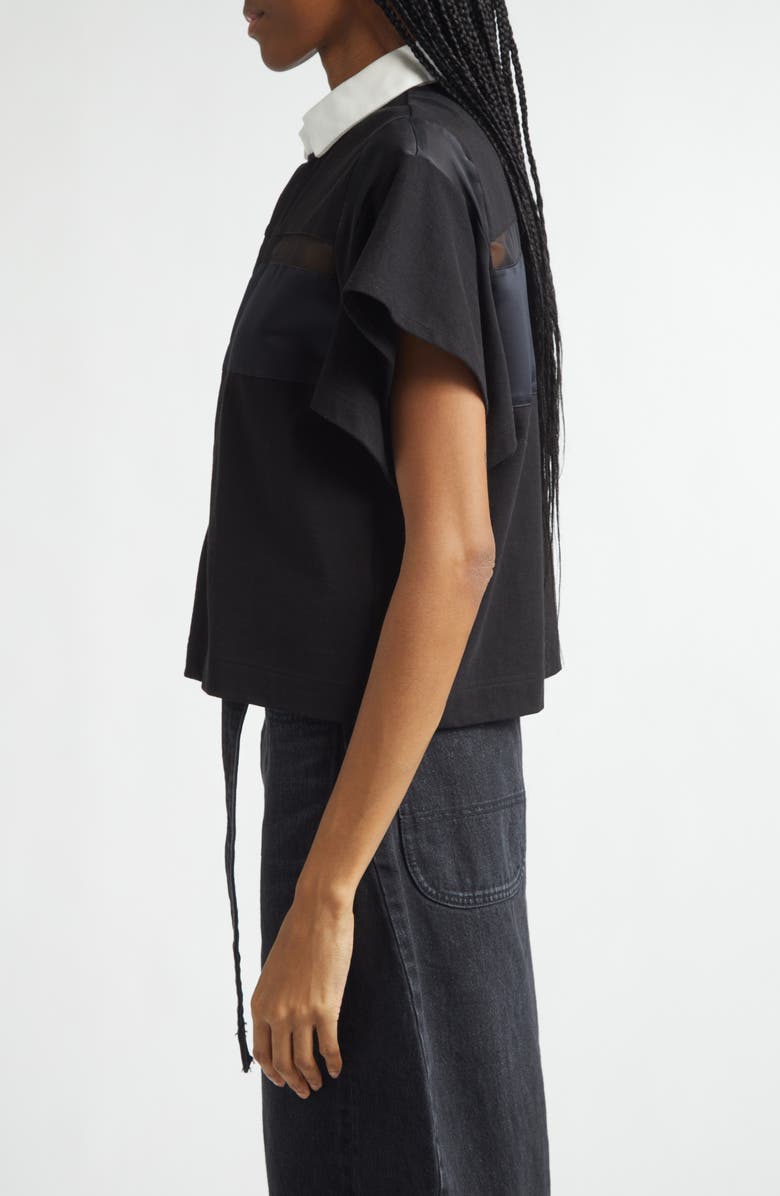 Sacai Cotton Jersey Pullover, Alternate, color, Black