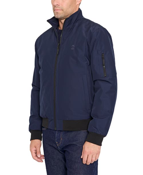 Izod Tech Racer Bomber Jacket In Blue
