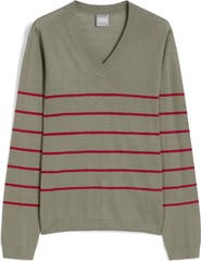 MM by Max Mara Dolmen Placed Stripe Wool & Cashmere Sweater