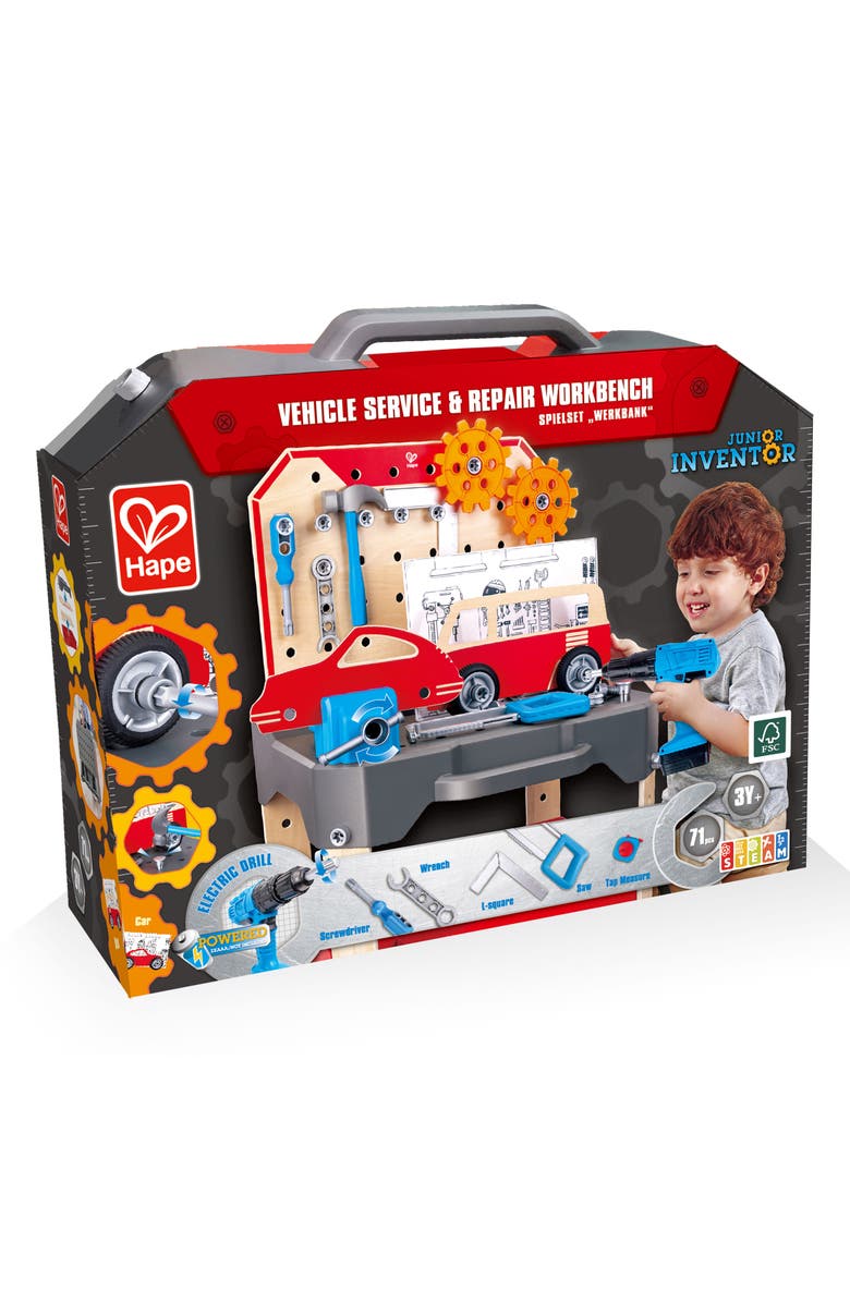 Hape Vehicle Service & Repair Workbench Playset, Alternate, color, Multi