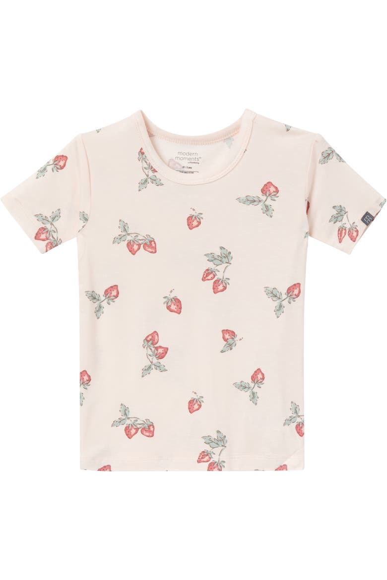 Snug Fit 4-Piece Pajama Set, Alternate, color, Light Rose Strawberry