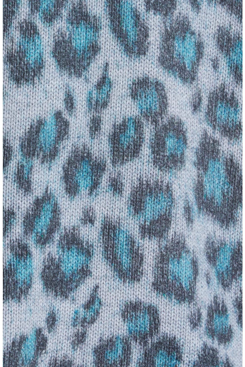 Distressed Leopard Oversize Cotton Sweater, Alternate, color, BLUE LEOPARD