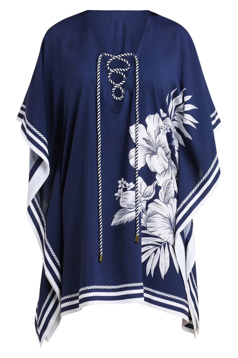 Mariner Cover-Up Caftan, Alternate, color, INDIGO