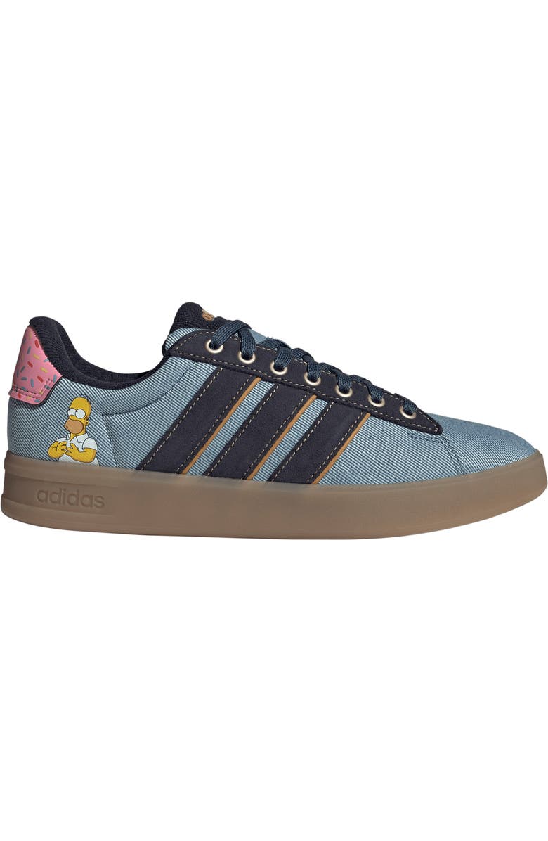 adidas x Simpsons Grand Court Sneaker, Main, color, Non-Dyed/ Legend Ink/ Mesa