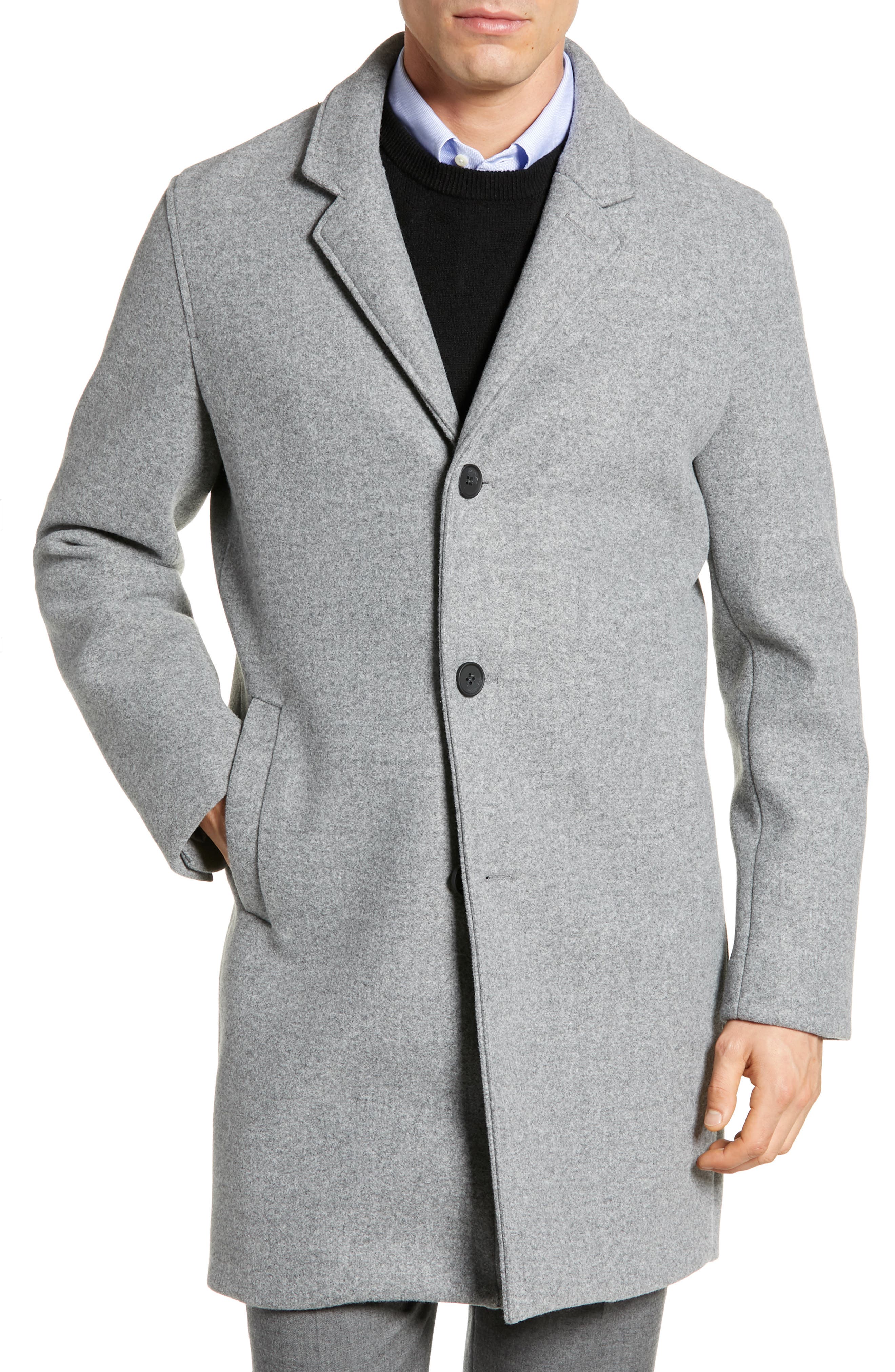 Cole Haan Regular Fit Stretch Wool Coat