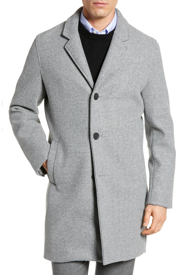 Regular Fit Stretch Wool Coat, Main, color, LT GREY