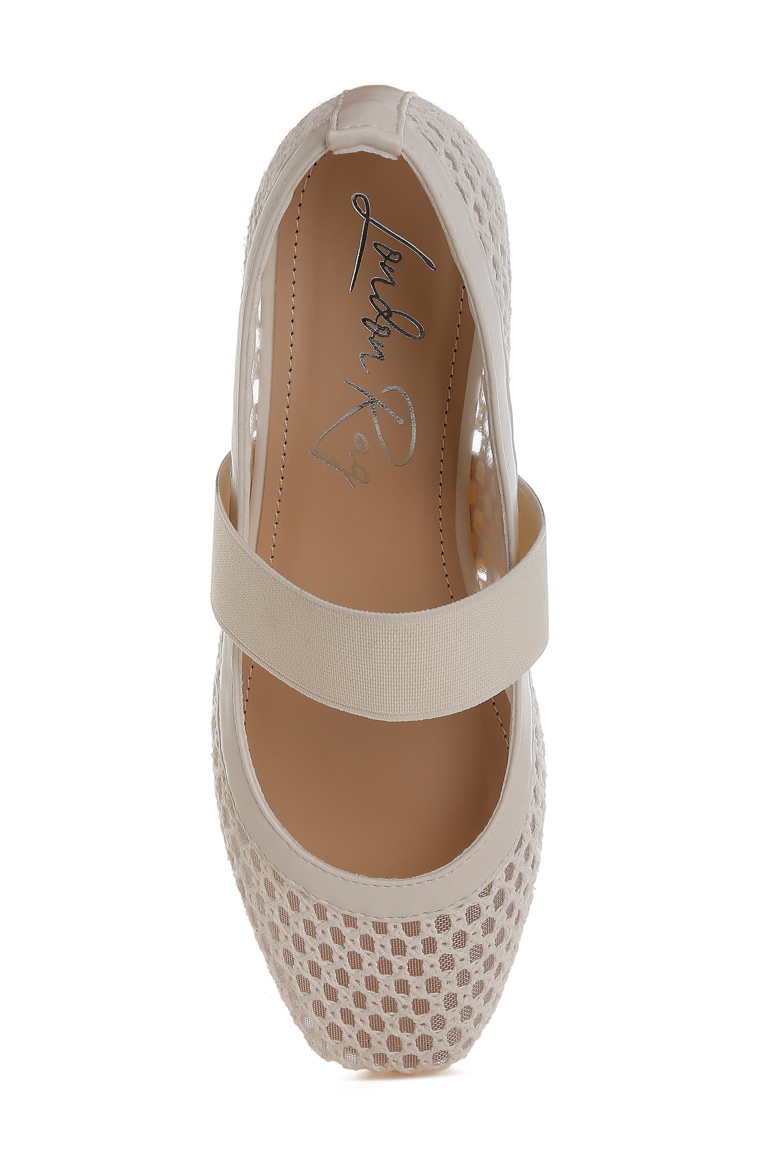 LONDON RAG Nayela Mesh Mary Jane Flat, Alternate, color, Beige