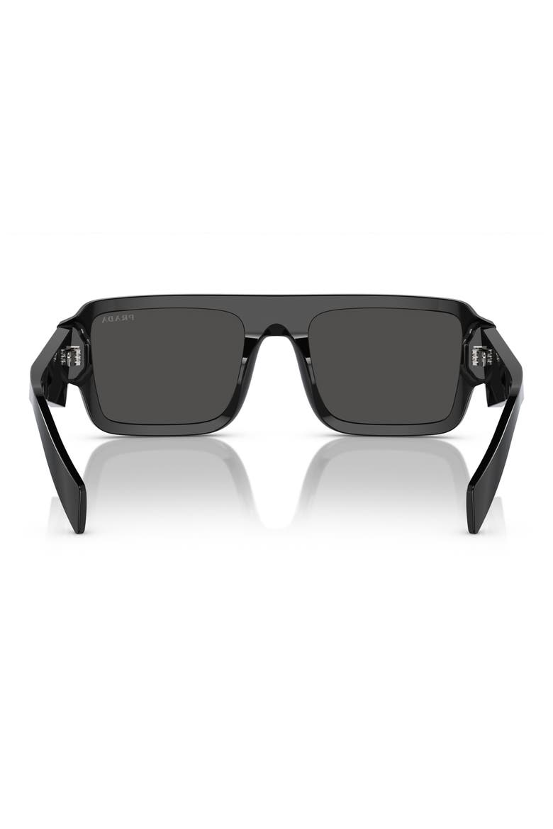 53mm Rectangular Sunglasses, Alternate, color, BLACK