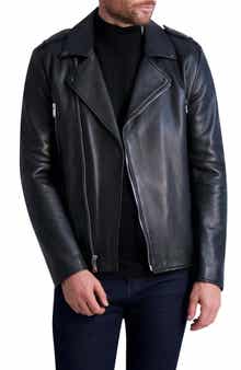 KARL LAGERFELD PARIS Asymmetric Leather Moto Jacket