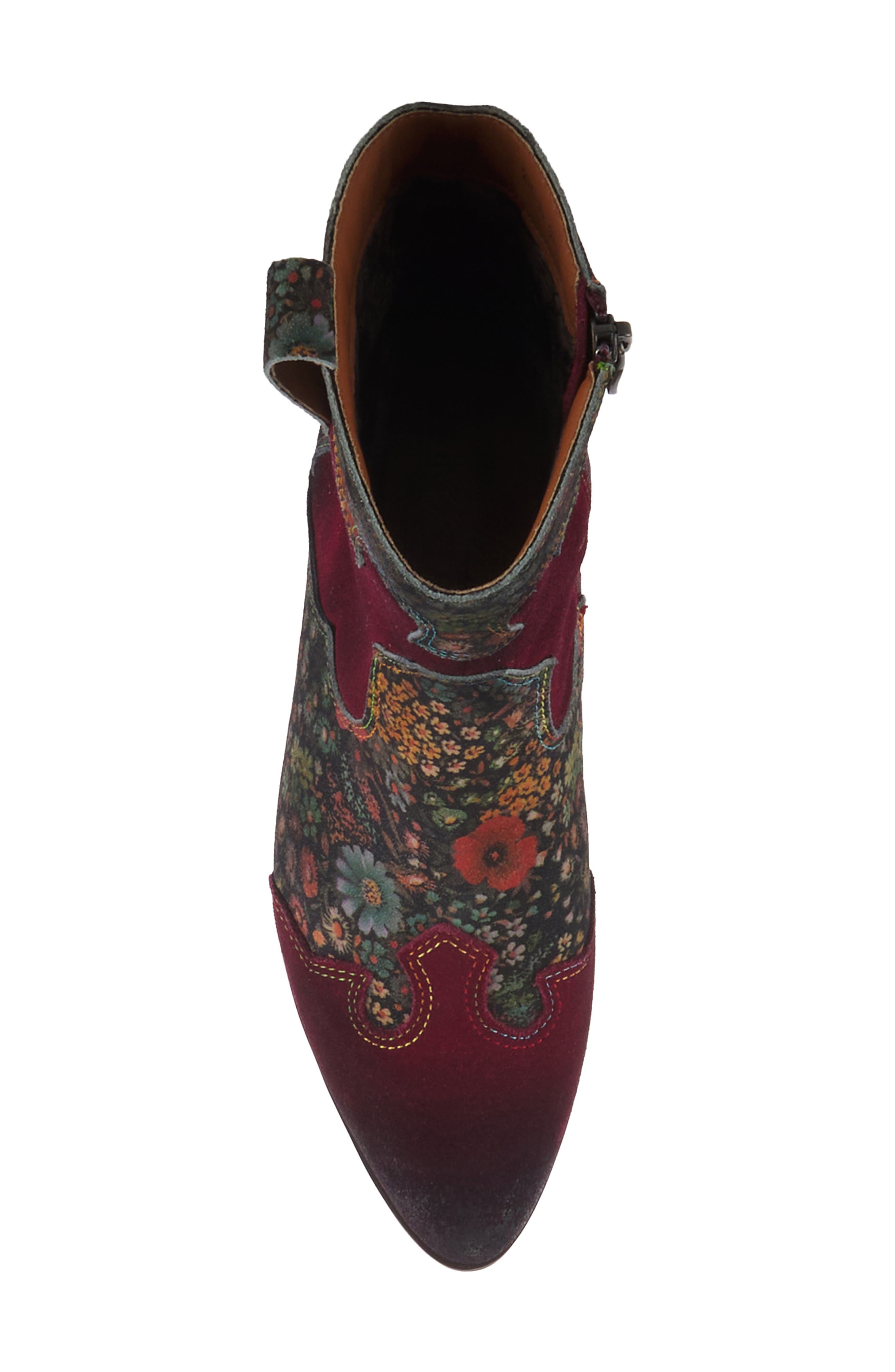 L'Artiste by Spring Step Ladyluck Bootie, Alternate, color, Bordeaux Multi Suede