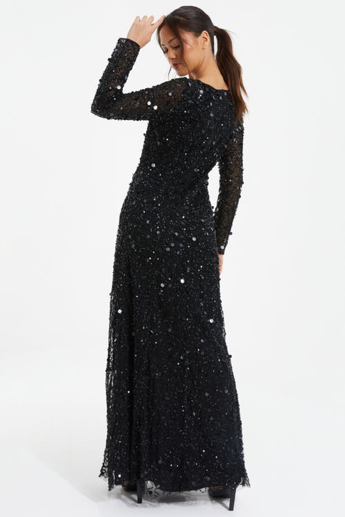 QUIZ QUIZ EMBELLISHED TWIST DETAIL EVENING DRESS