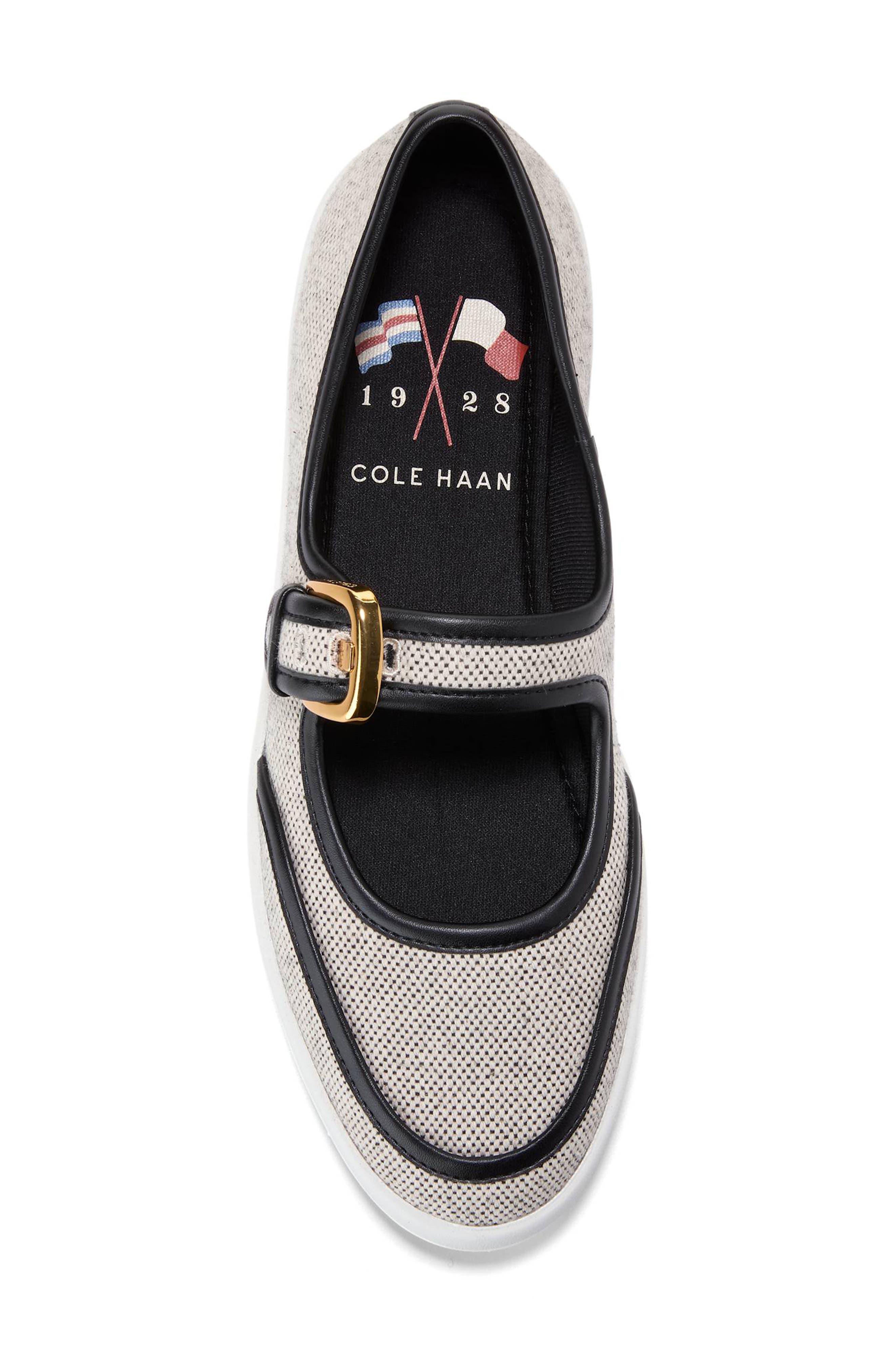 Cole Haan Nantucket Drift Mary Jane Flat, Alternate, color, Black/ Natural 2 Tone Canvas