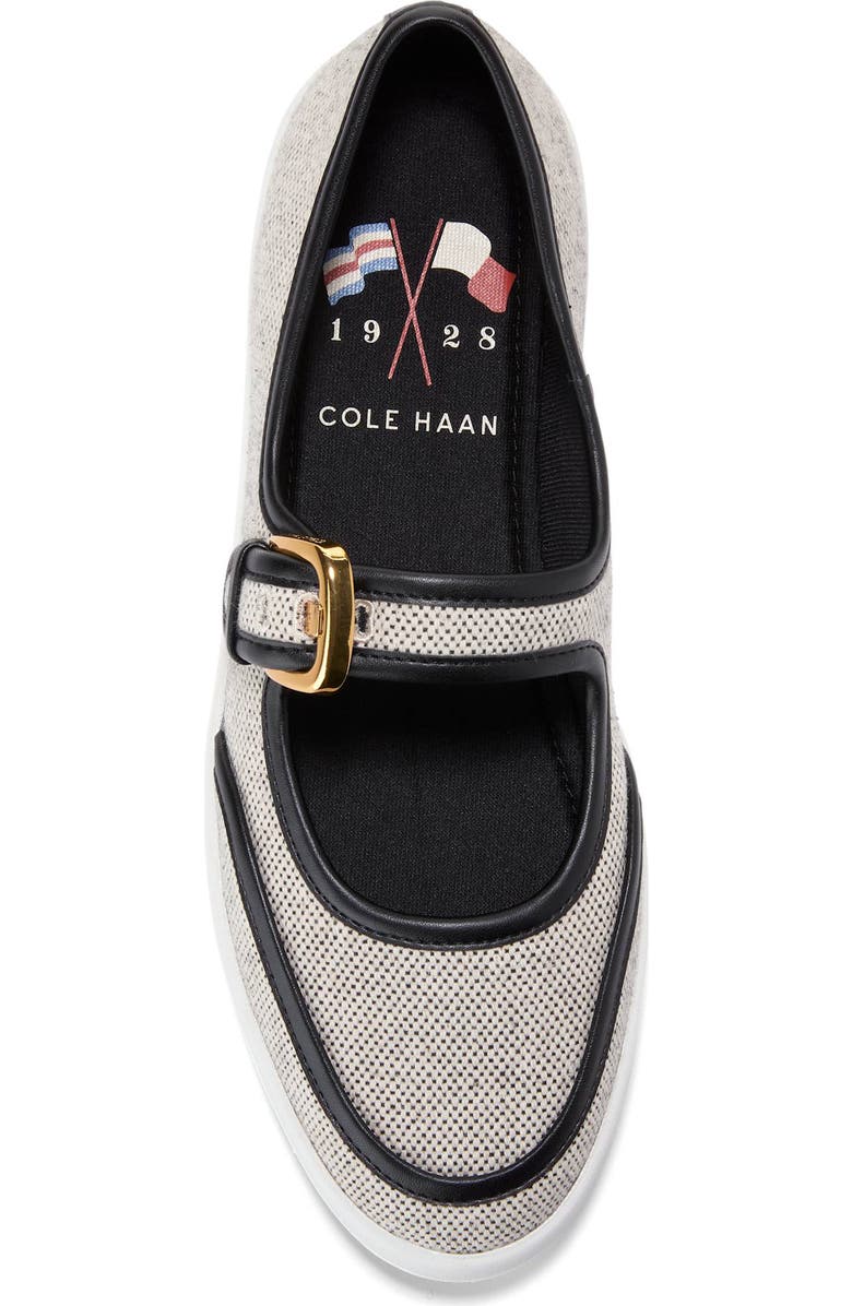 Cole Haan Nantucket Drift Mary Jane Flat, Alternate, color, Black/ Natural 2 Tone Canvas