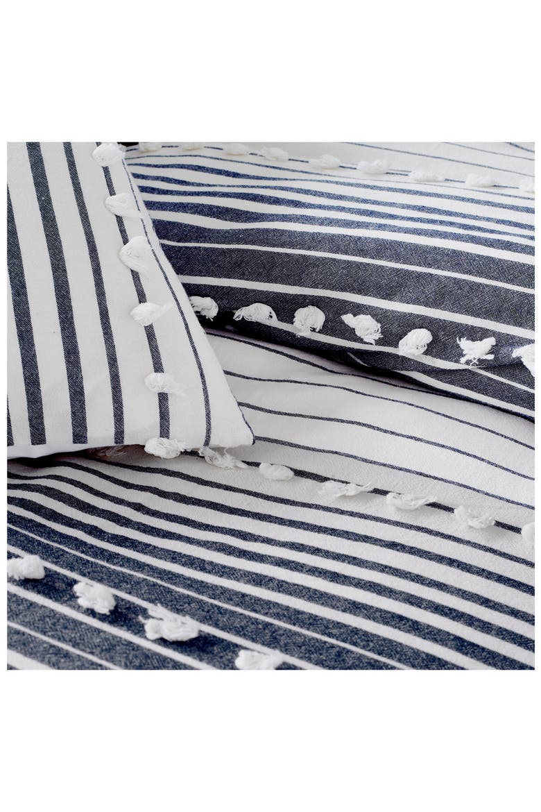 Stripe Tufted Comforter & Shams Set, Alternate, color, GREY/INDIGO