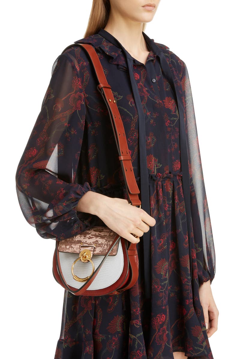 Chloé Small Tess Tricolor Embossed Leather Shoulder Bag, Alternate, color,