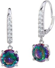 SAVVY CIE JEWELS Mystic Topaz & Cubic Zirconia Drop Earrings