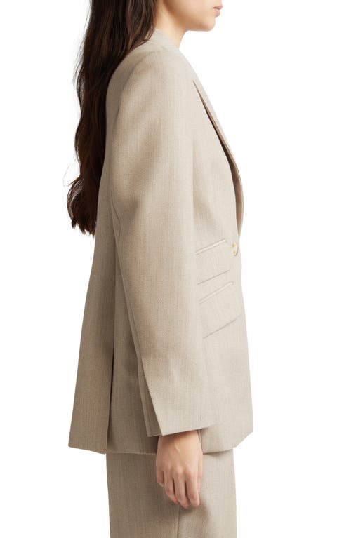 Partow Steph Double Breasted Wool Twill Blazer In Oat