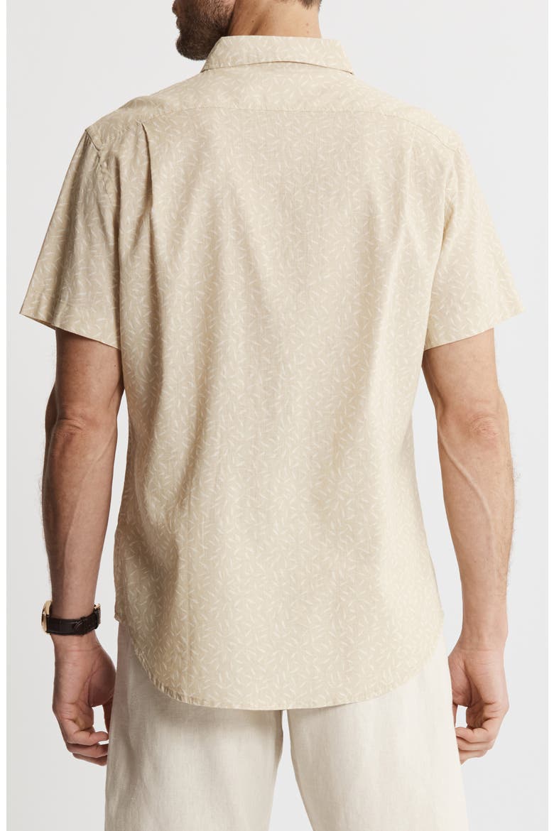 Cotton & Linen Short Sleeve Shirt, Alternate, color, BEIGE