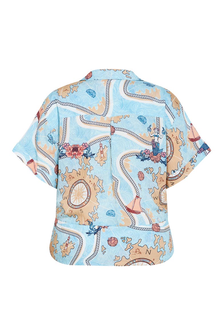 Postcard Front Tie Top, Alternate, color, VOYAGE PRT